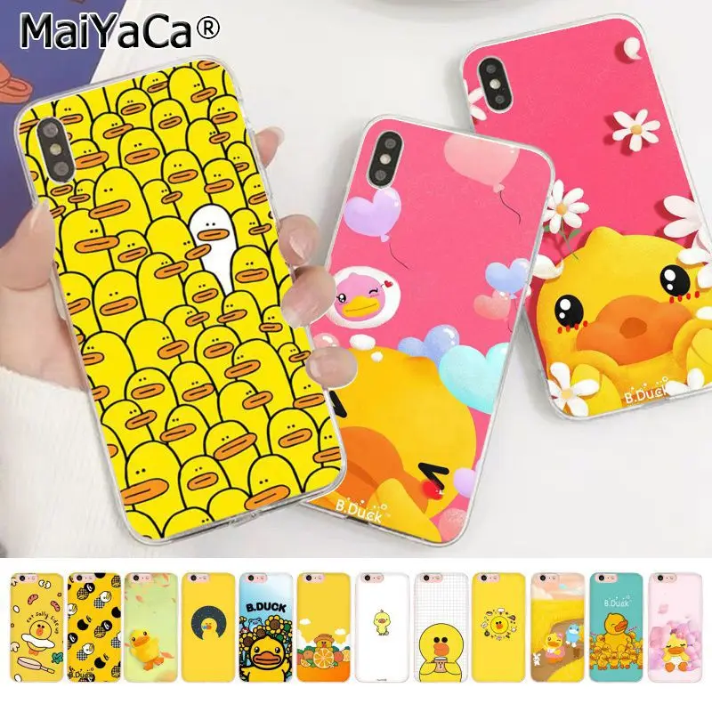 

MaiYaCa Cute Yellow Duck Animals Colorful Cute Phone Accessories Case for Apple iphone 11 pro 8 7 66S Plus X XS MAX 5S SE XR
