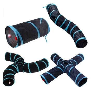 

Cat Tunnel Collapsible Pet Play Tunnel Tube Toy with a Bell Toy for Cat Puppy Kitten Indoor Outdoor Cat Training Toy