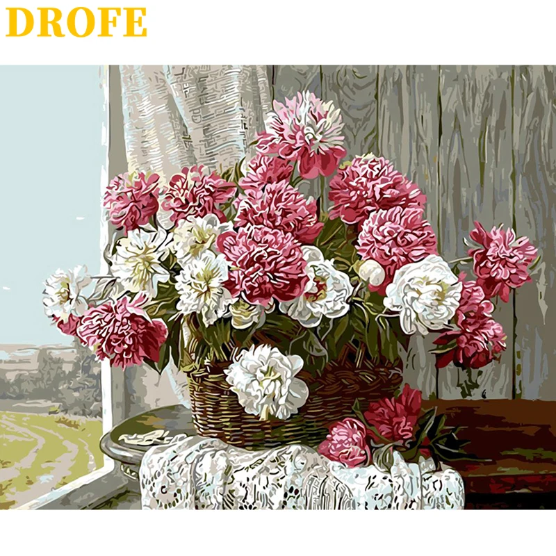 DROFE Frame Painting By Numbers modern mural acrylic pigment unique home decoration hand painted gift 40x50cm Oriental style | Дом и сад