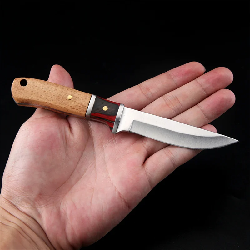 Barbecue Knife Wooden Handle Hand Meat Grilled Lamb Outdoor Portable Roast Whole | Дом и сад