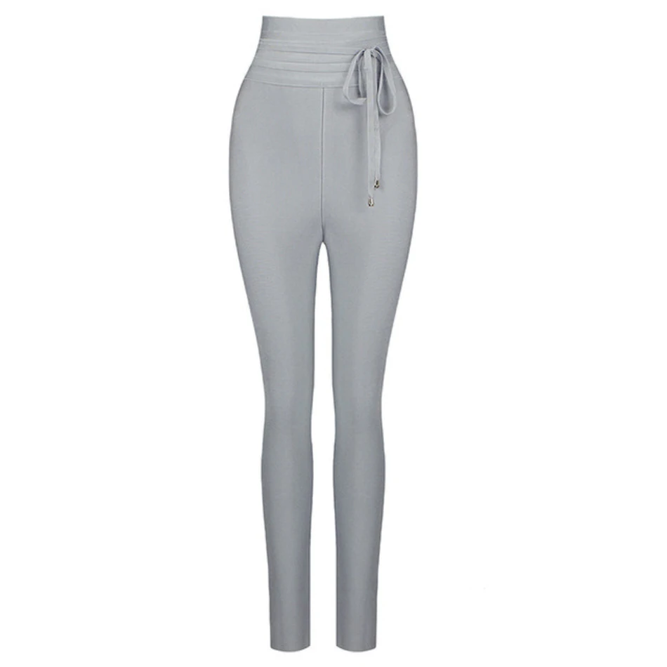 2021 Summer New Women Pants Sexy Strappy Pants Elegant High Waist Full Length Pencil Pants Celebrity Club Party Vestidos