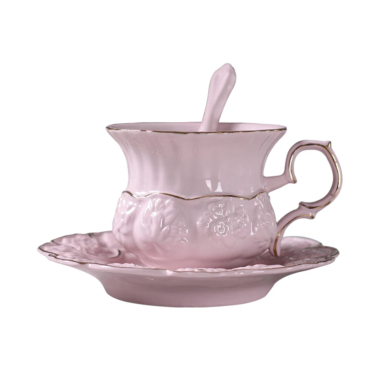 

Ceramic European-style Coffee Luxury Small Fresh and Elegant High-end Creative Water Cup With Spoon Office Tea Set