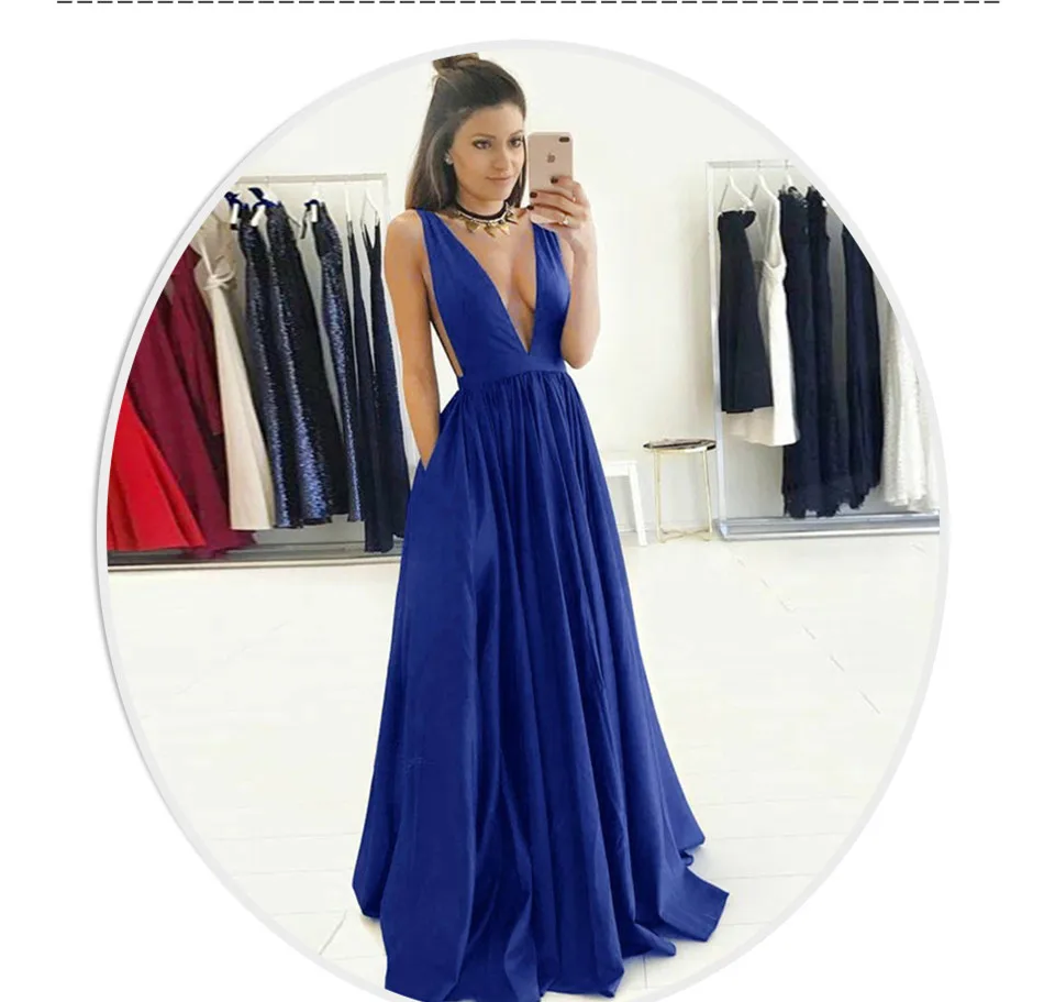 

Long Navy Blue Evening Dresses 2019 Simple Evening Dress Women Formal Evening Dresses Plus Prom Party Dress vestidos de festa