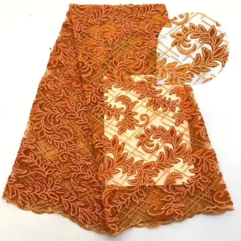 

Hot Sale Velvet Lace Fabric 2019 High Quality African Lace Fabric with 3 d flowers French Lace Fabric for Evening Dress