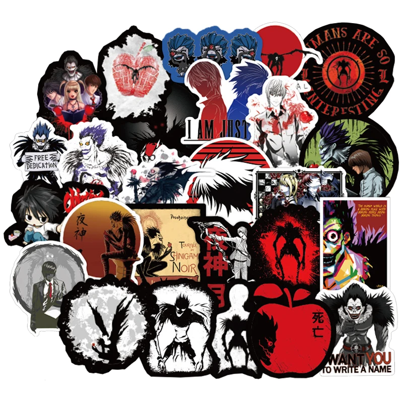 50Pcs Death Note Stickers Japanese Anime Waterproof Vinyl Decal Laptop Luggage 