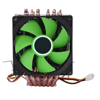 

Dual Fan Cpu Cooler 6 Heatpipe 3Pin Heatsink Radiator For Intel 775/1150/1155/1156/1366 For Amd All