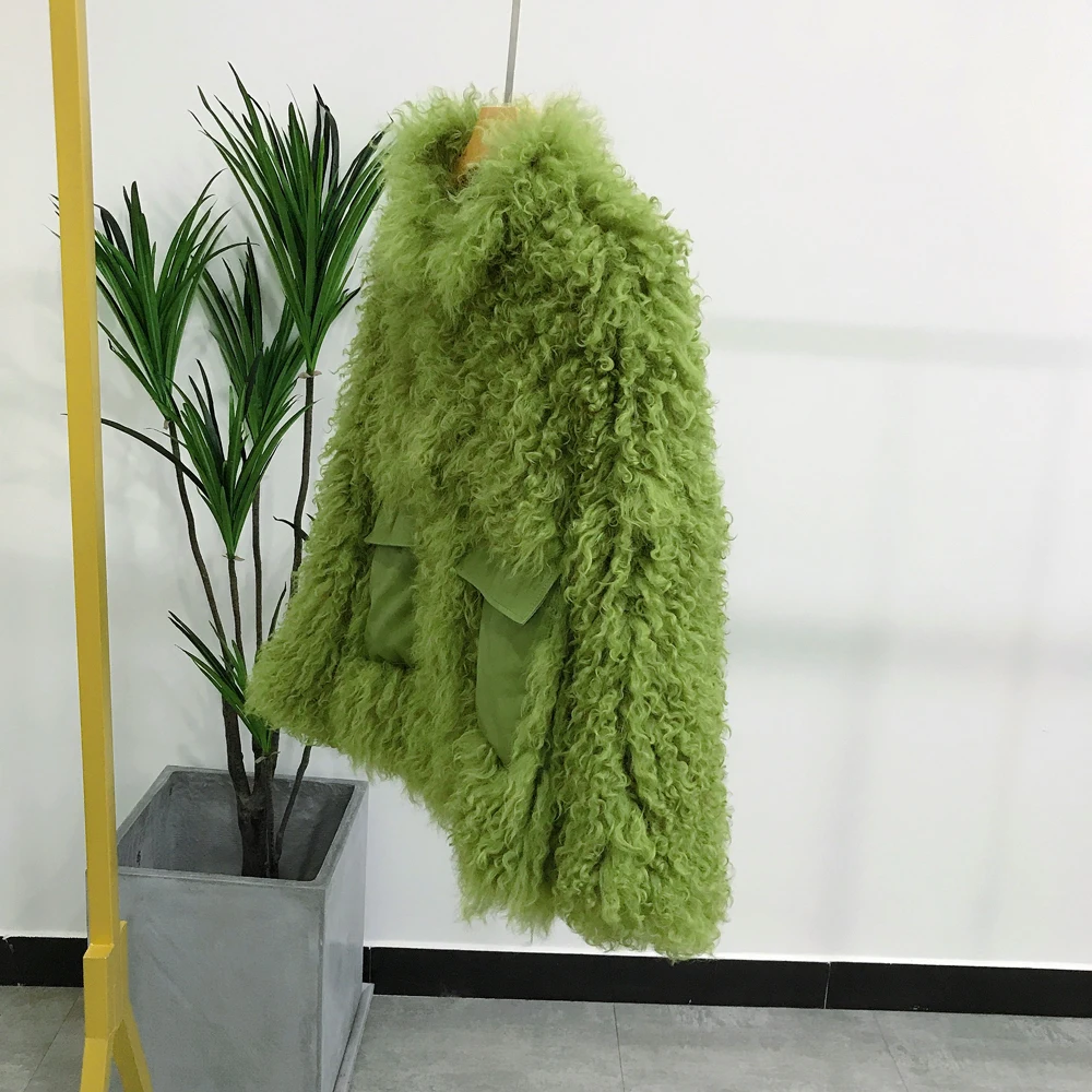 Clearance Grass Green Color AU1036 Quick Shipping New Fashion 100% Real Hand Knit Sheep Fur Overcoat 2020 2 Clearance Grass Green Color AU1036 Quick Shipping New Fashion 100% Real Hand Knit Sheep Fur Overcoat 2020 2
