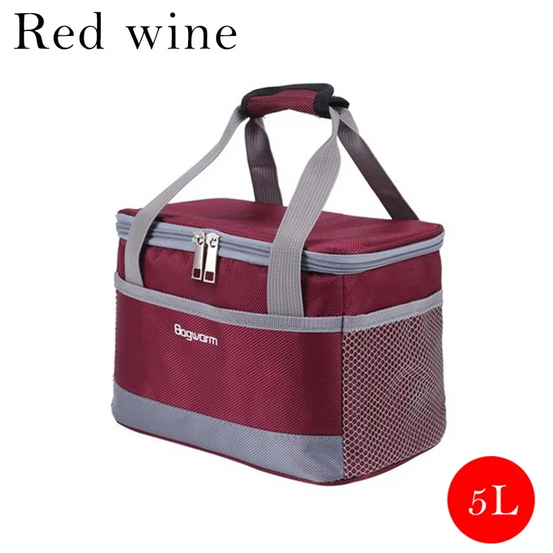 5L wine red SHUJIN сумки для ланча сумка Портативная Герметичная сумка кулер водонепроницаемые сумки для хранения еды школьные сумки для хранения еды - Цвет: 5L wine red