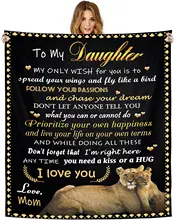 

Throw Blanket - to my daughter blanket Fleece Throw Blanket,Super Soft Ultra-Soft Micro Fleece Blanket for Bedroom SOFE Couch