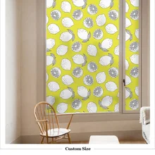 Пользовательский размер, стеклянная пленка, статическая, цепляется, фрукты, лимон, апельсин, узор, ПВХ, безопасная, декоративная, съемная, многоразовая, Тонировочная пленка 40 см x 100 см