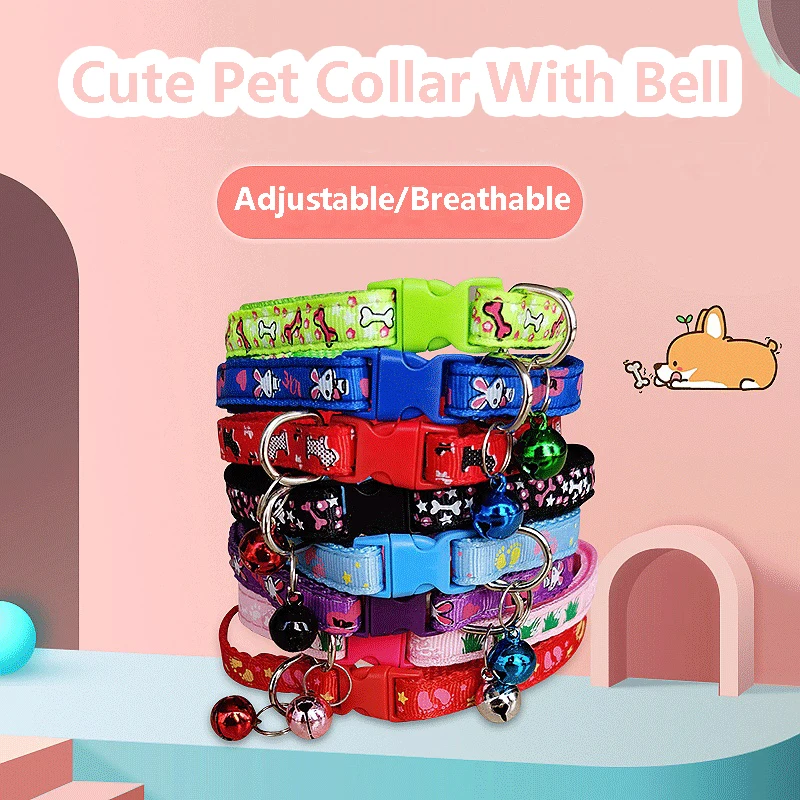 Light-Collar Bell Breakaway Kitten-Accessories Neck Chat Cute with Pet-Dog Anti-Etranglement