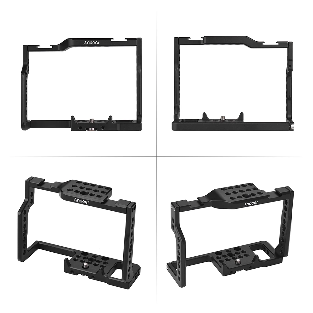 Andoer G85 алюминиевая клетка для камеры со множеством крепежных отверстий 1/" и 3/8" 2 холодных гнезда для камеры для крепления микрофона