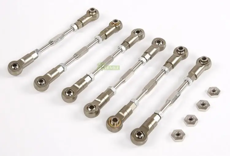 

Alloy CNC Steering Pull Rod & Front (Short) & Rear (Long) Upper Suspension Lever Pull Rod Set for 1/5 Losi 5ive T Rovan LT KMX2