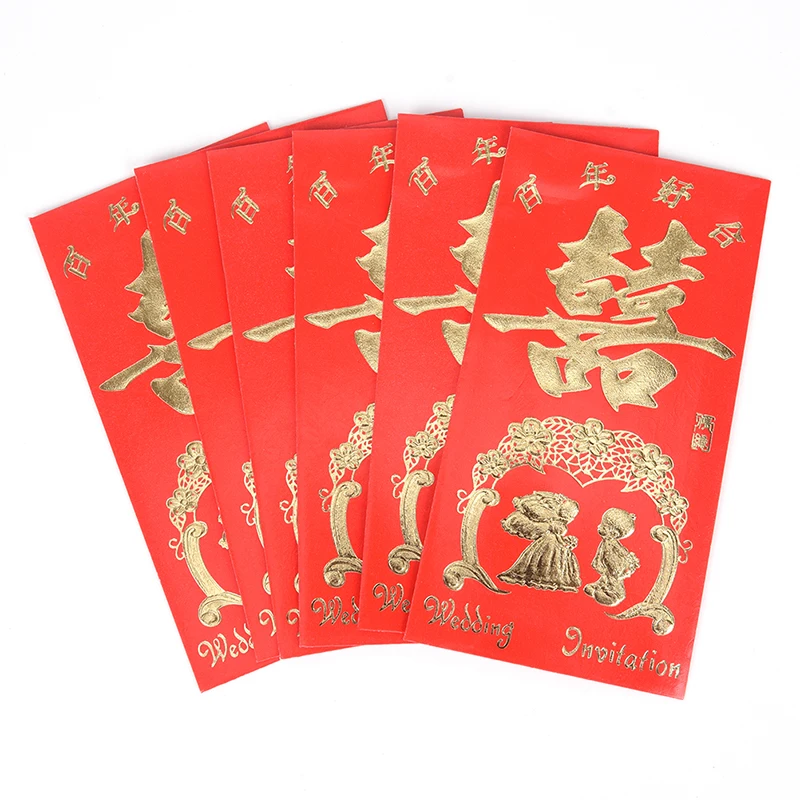 6pcs/set Great Gift Card Red Best Wish Chinese New Year