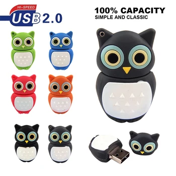 

Mini Owl Colorful USB Flash Drive 2.0 real capacity 4GB 8GB 16GB 32GB 64GB Pendrive Gifts High Speed Free Shipping Memory Stick