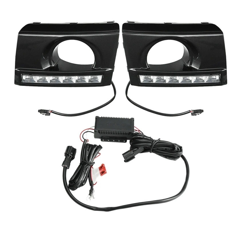 1 Pair Car Daytime Running Light DRL LED Daylight Fog Lamp Cover For Hyundai Tucson 2005-2009 | Автомобили и мотоциклы
