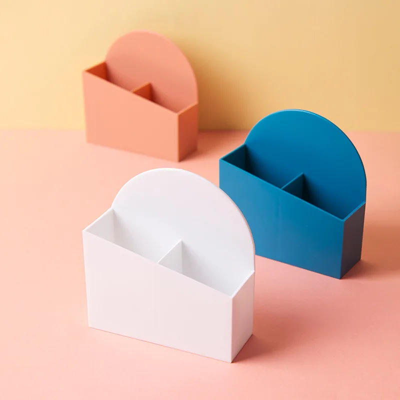 

Multi-function Plastic Desk Pen Holder Pencil Makeup Cosmetic Storage Box Brush Holder Pen Pencil Desktop Organizer Stand Case