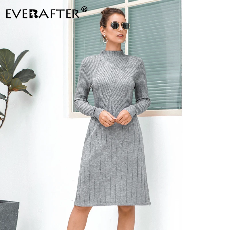 Женское трикотажное платье свитер EVERAFTER элегантное теплое облегающее с