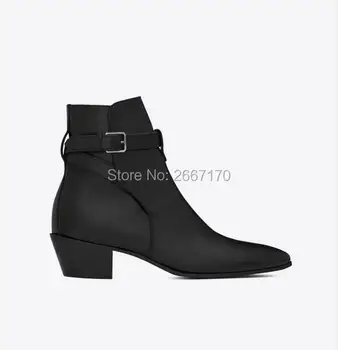 

Zapatos Hombre Brand Shoes Men Ankle Boots Wraparound Buckle Strap Low Heels Fashion Autumn WInter Boots Men