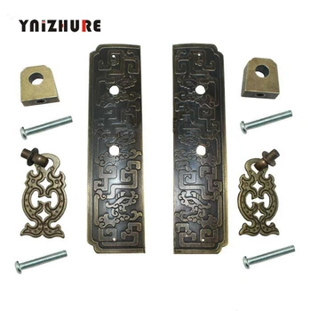

Antique Furniture OnThe Door Handle Brass Rings Cabinet Door Decorative Accessories Carved Designs