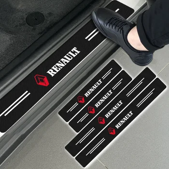 

4pcs Car Carbon Fiber Auto Door Sill Protector Sticker for Renault Megane 2 3 Duster Logan Clio Laguna 2 Captur Automotive goods