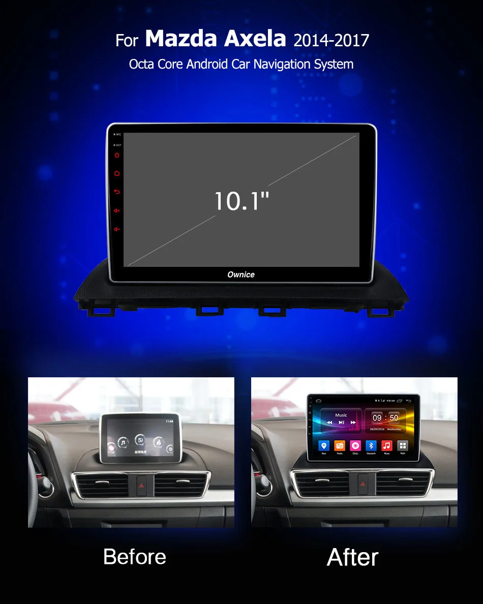 Excellent Ownice K1 K2 K3 8 Core Android 9.0 Car Radio GPS Navi 2GB RAM 32GB ROM for Mazda 3 Axela 2014 - Support DVD 4G LTE Network 1 Excellent Ownice K1 K2 K3 8 Core Android 9.0 Car Radio GPS Navi 2GB RAM 32GB ROM for Mazda 3 Axela 2014 - Support DVD 4G LTE Network 1