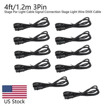 

NEW 10PCS Stage Par Light DJ 4ft/1.2m 3Pin Signal XLR Wire Connection DMX Cables