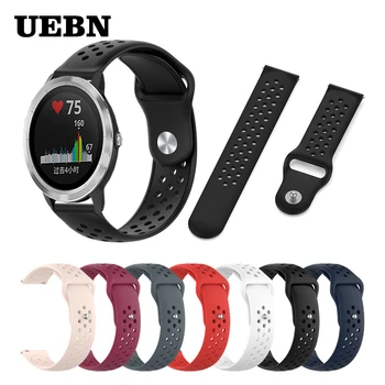 

UEBN 20mm Silicone Band for Garmin vivoactive 3 Trainer MUSIC/Vivomove HR Wrist Strap for Forerunner 645 MUSIC&245 Watchband
