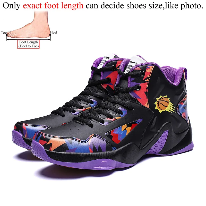 Black Purple Баскетбольные мужские кроссовки basketbol ayakkabi zapatillas de basquetbol deportivas hombre baloncesto shoe mens sepatu basket - Цвет: Black Purple