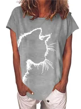 

Women Clothes 2021 New Summer Casual Women's Tshirt Funny Cute Cat 3D Print Short Sleeve T-Shirts Female Ladies Fashion Tops Tee