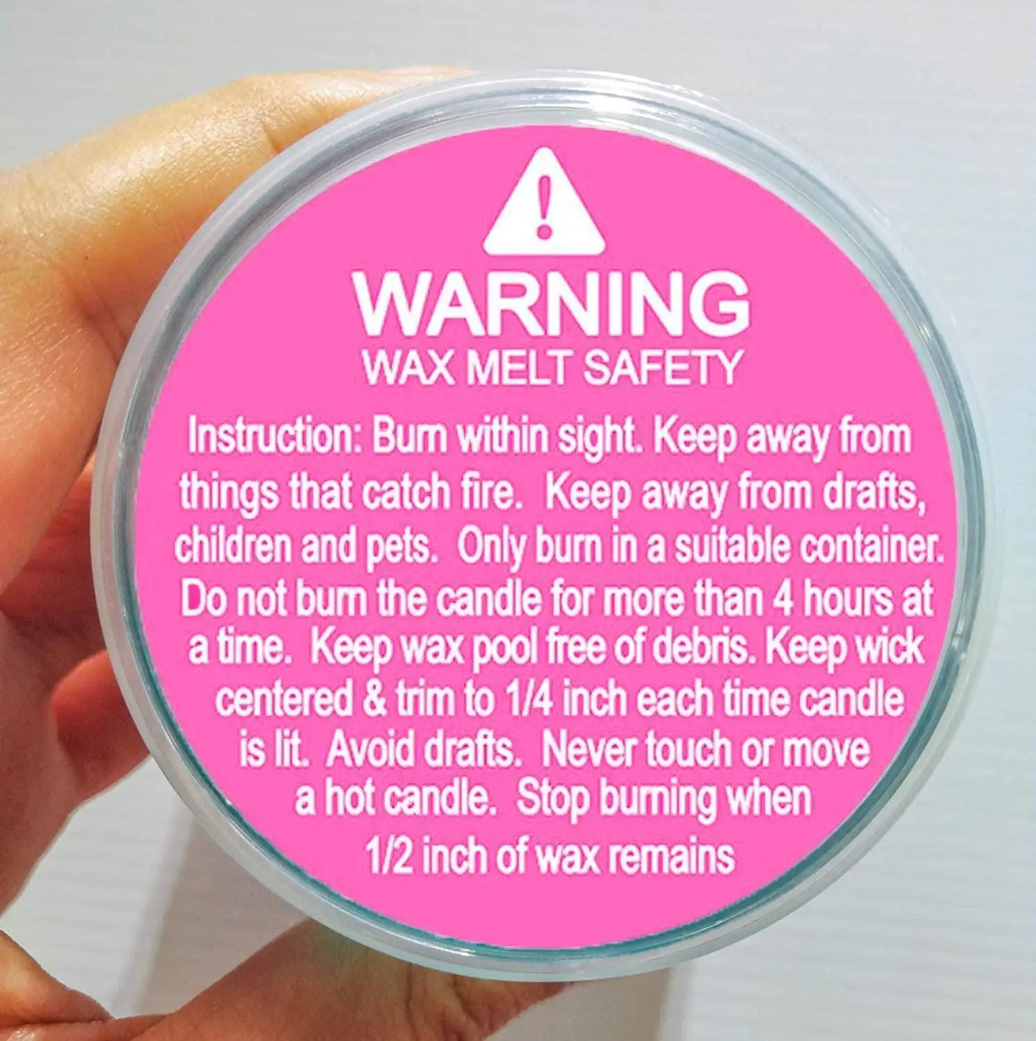 1.5 Inch Waterproof wax melting safety label stickes warning
