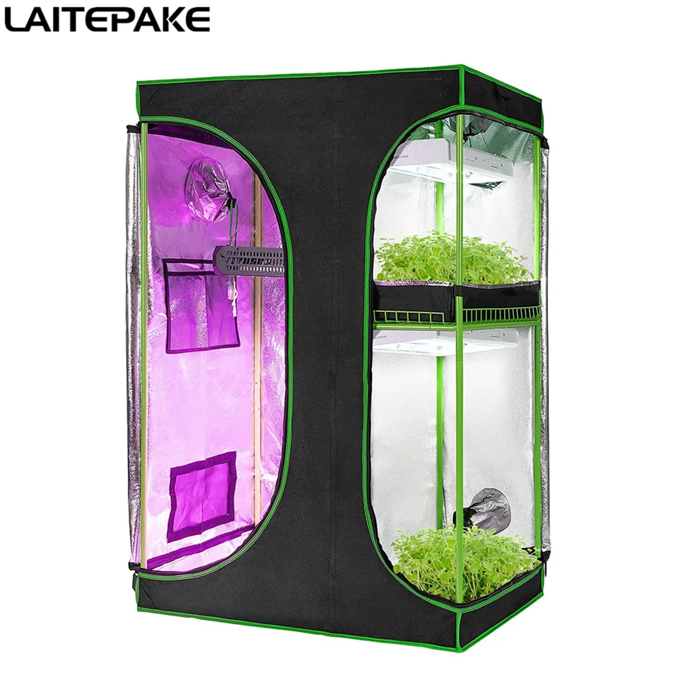 Led grow ligh Grow Tent, 96“X48 X78 Plant Growing Tents 600D Mylar Hydroponic Indoor Grow Tent t Kit Bag & Floor Tray