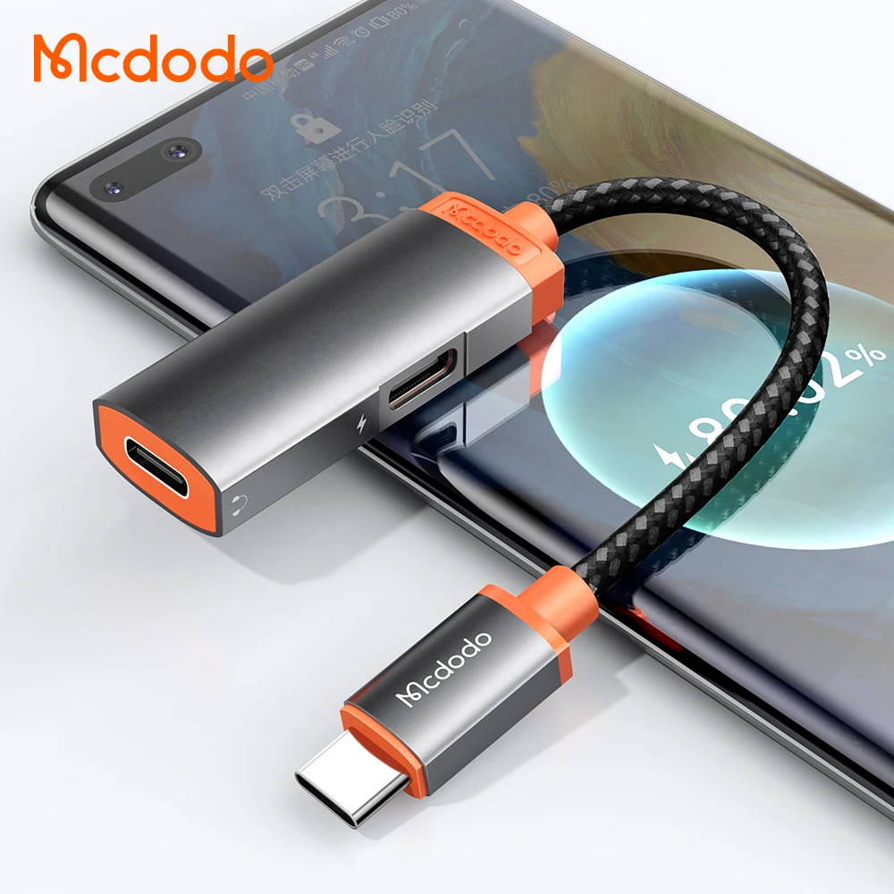 Mcdodo in Audio Adapters 60W PD Type C to Double Type C/DC3.5mm Jack  Call Earphone Aux Converter For IPad Huawei Xiaomi AliExpress