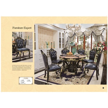 

European classical style high end solid wood dinner table