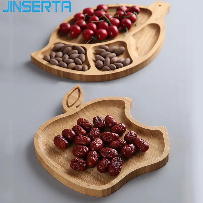 JINSERTA бамбуковый поднос для хранения посуды десерт фруктовый торт закуски орехи тарелка Чай Кофе Молоко поднос Домашний Настольный Декор