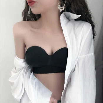 

Anti Emptied Breathable Underwear Wrapped Chest Padded Bra Tube Top Strapless Adjustable XRQ88