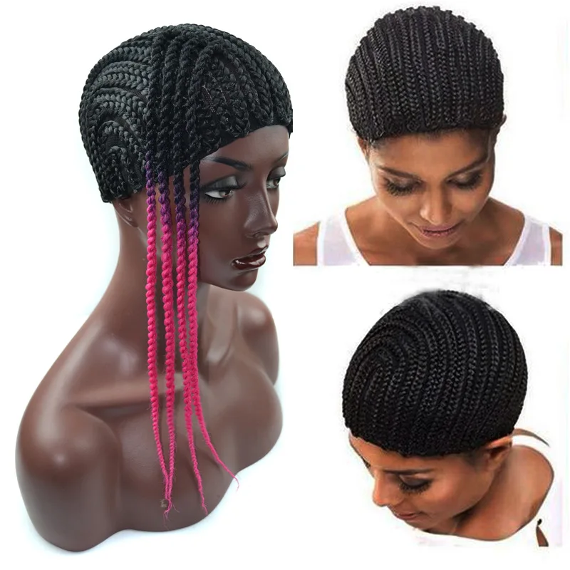 

1pc Black Wig Net Super Elastic Hat Crochet Wig Cap Making Wig High Temperature Synthetic Braided Hat