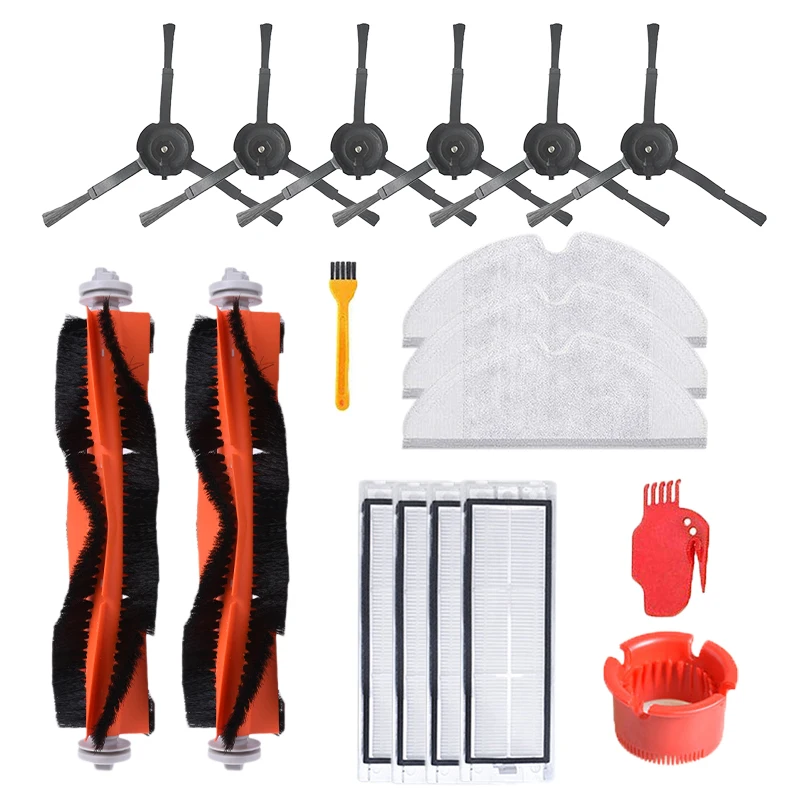 18PCS Roborock Accessories Main Brush Side Brush Filter Mop Cloth Comb Blade For Robot Vacuum Cleaner