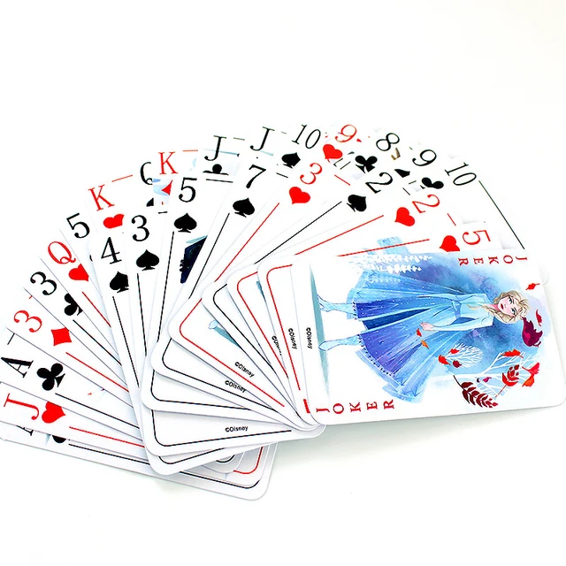 Card game 54pcs Frozen 2/Avengers/Mickey Cartoon Elsa/Hero paper playing card casual desktop card game children adult car game 5