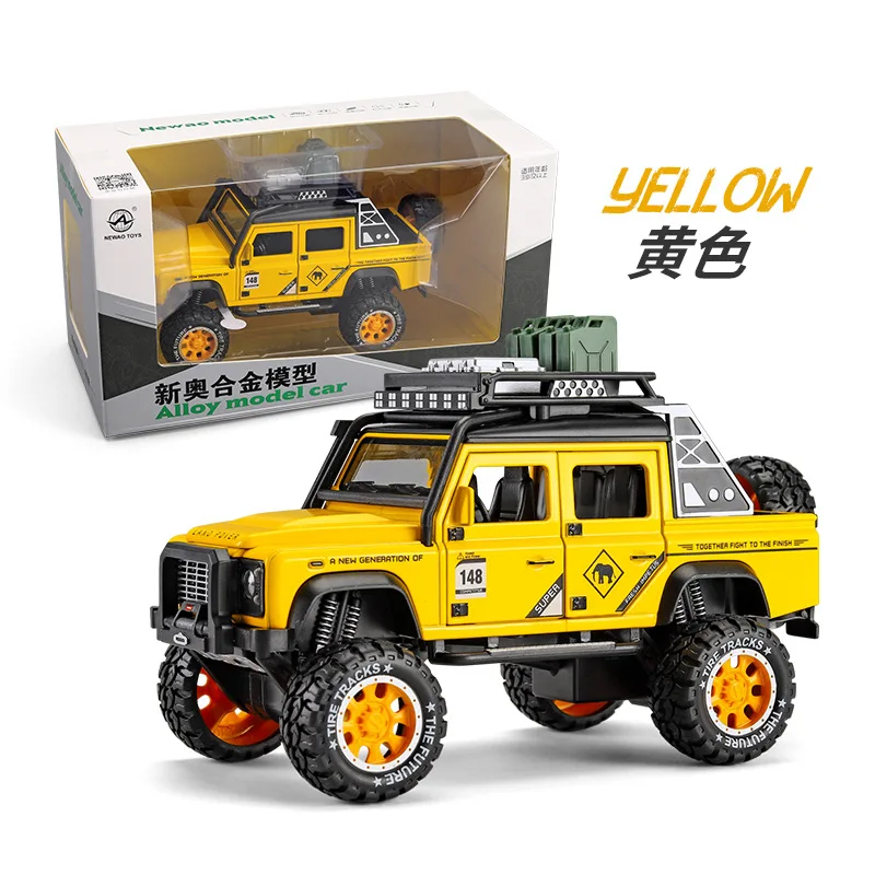 1:24 внедорожный сплав модель автомобиля большое колесо детские игрушки подарок для мальчиков - Цвет: Цвет: желтый