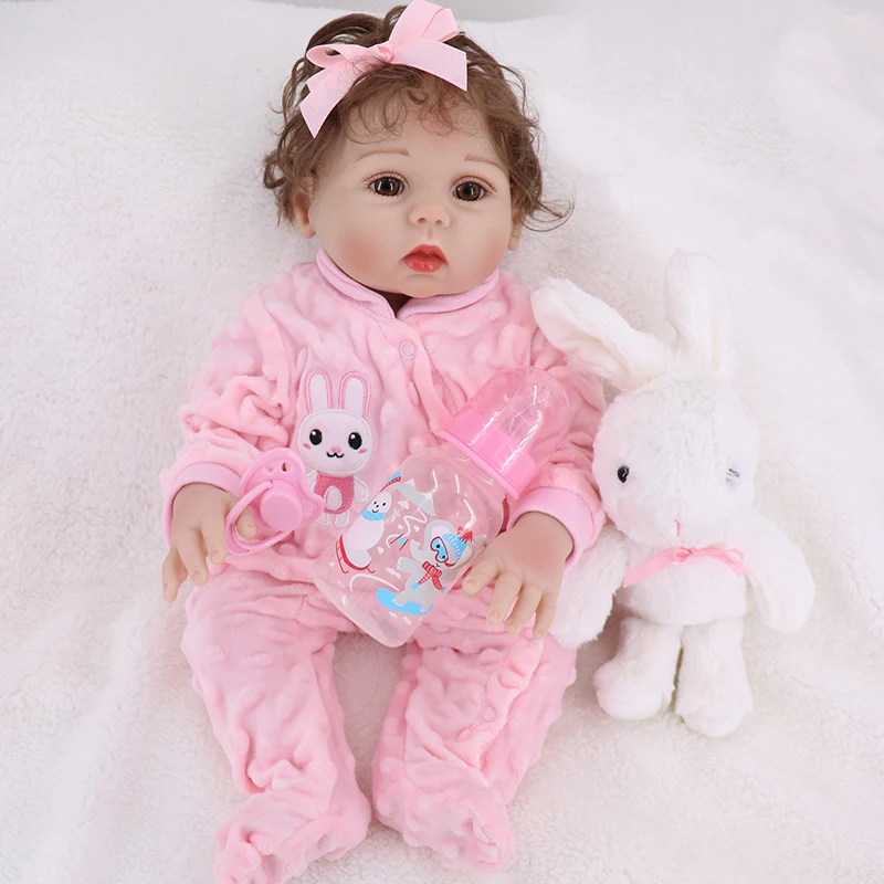 

NPK reborn baby toy dolls 18"43cm whole silicone vinyl reborn baby girl dolls bebes reborn bonecas play house toys child plamate