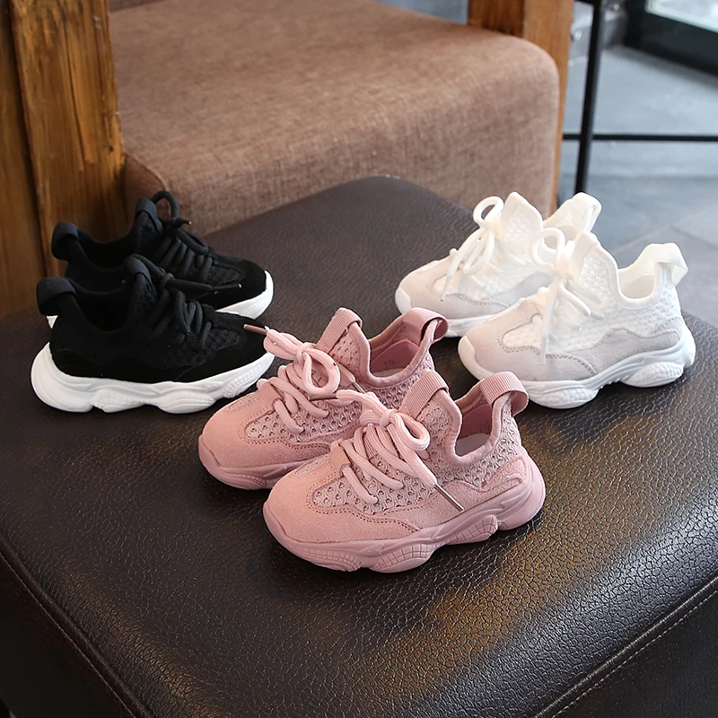 

Baby sports shoes female 1-3 years old 2019 new girls knit breathable shoes boys soft bottom non-slip Korean version