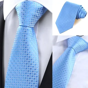 

New Casual Slim Men Ties Small Plaid Skinny Neck Party Wedding Tie Silk Necktie