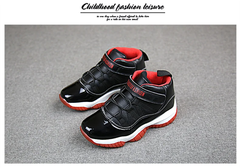 Классические детские кроссовки Jordan 11 Concord для мальчиков, спортивные баскетбольные кроссовки, повседневные модные детские кроссовки черного и белого цветов