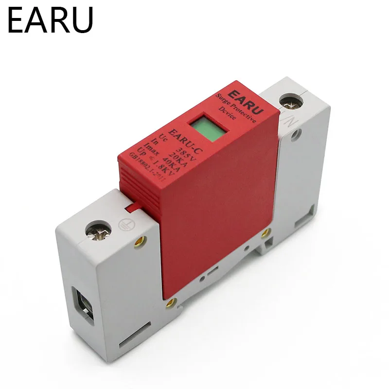1Pc Ac Spd 1P Monofase 20Ka ~ 40Ka 385V Casa Di Protezione Da Fulmini Protezione Di Protezione Basso -Tensione Scaricatore Dispositivo Oem