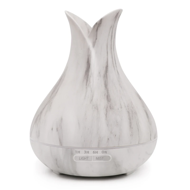 

400Ml Air Humidifier With Remote Control Marbled Grain Aroma Oil Diffuser Air Purifier 7 Colors Options Lamp For Home