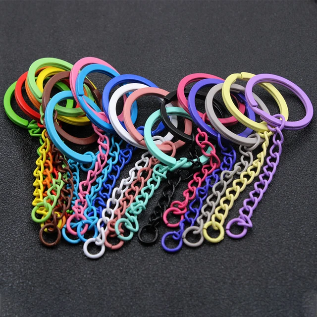 10pcs Bulk Keychain Supplies, Keychain Keyring With Chain Jump