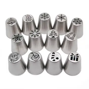 

1PC Christmas Cake Pastry Tube Mold Cream Icing Piping Nozzle Tips Snowflake Tree Bakeware Cake Decoration Tool