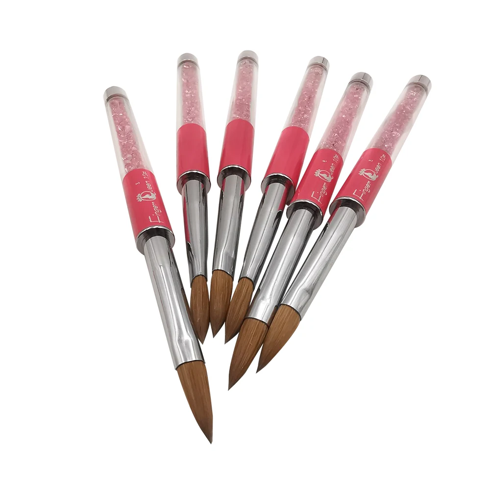 1 шт. акриловая кисточка для ногтей Kolinsky Crystal Pen Материал металл акриловые стразы Kolinsky комбинированная кисть для маникюра