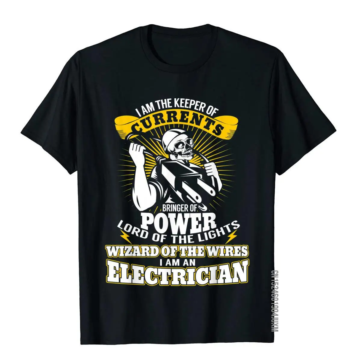 I Am The Keeper of Currents Funny Electrician T Shirt T-Shirt__97A3384black